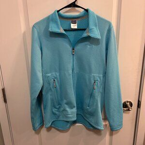 Patagonia R1 Women's Full-Zip Jacket in Aqua Blue, Size L